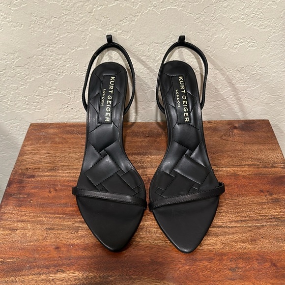 Kurt Geiger Black Leather Heels 10.5 - Picture 1 of 8